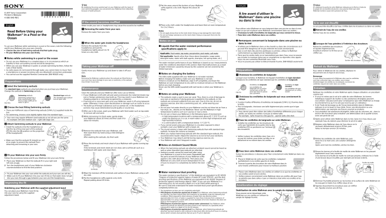 Sony NW-WS623, NW-WS625 Operating instructions Sony NW-WS623, NW-WS625 Operating instructions