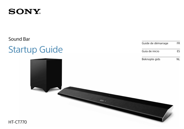 Sony HT-CT770 Quick start guide Sony HT-CT770 Quick start guide