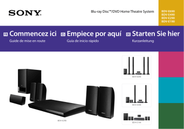 Sony BDV-E290, BDV-E190, BDV-E690, BDV-E490 Owner's manual Sony BDV-E290, BDV-E190, BDV-E690, BDV-E490 Owner's manual
