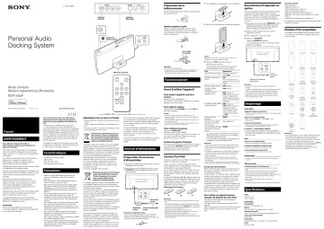 Sony RDP-X50IP Owner's manual Sony RDP-X50IP Owner's manual