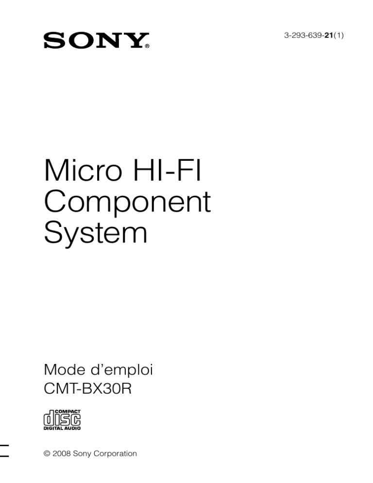 Sony CMT-BX30R User guide Sony CMT-BX30R User guide