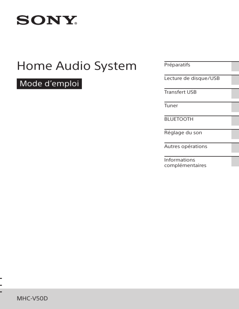 Sony MHC-V50D User guide Sony MHC-V50D User guide