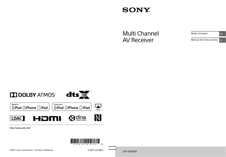 Sony STR-DN1080 User manual Sony STR-DN1080 User manual