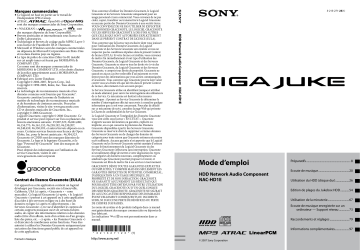 Sony NAC-HD1E Mode d’emploi | Manualzz Sony NAC-HD1E Mode d’emploi | Manualzz