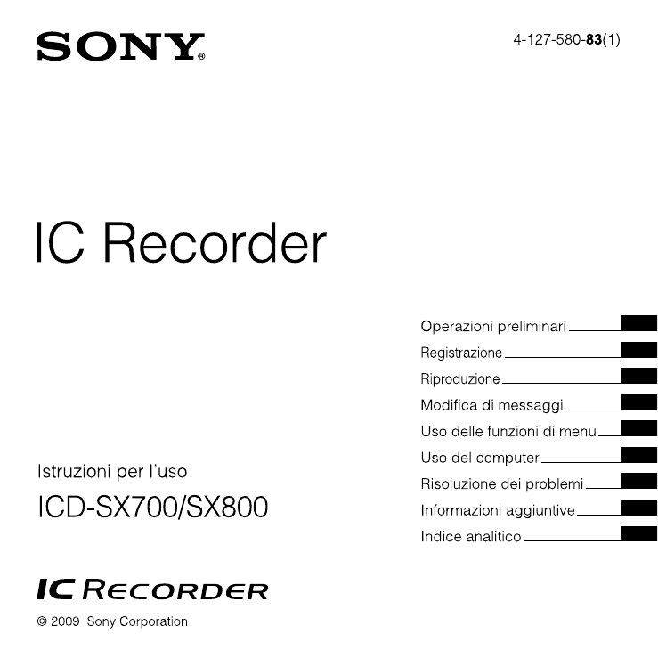Sony ICD-SX800 Operating instructions Sony ICD-SX800 Operating instructions