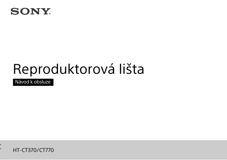 Sony HT-CT370, HT-CT770 Operating instructions Sony HT-CT370, HT-CT770 Operating instructions