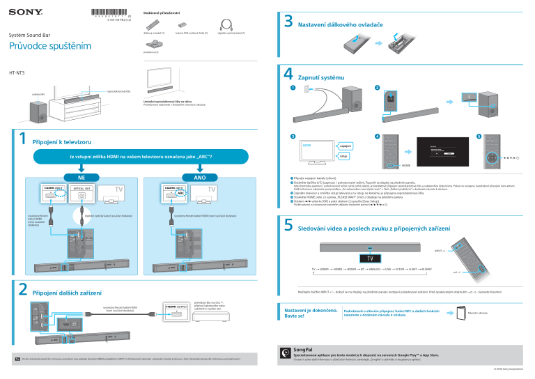 Sony HT-NT3 Quick setup guide Sony HT-NT3 Quick setup guide