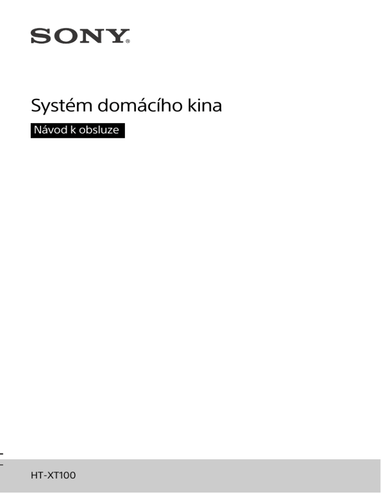Sony HT-XT100 Operating instructions Sony HT-XT100 Operating instructions