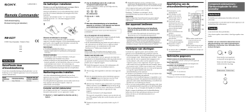 Sony RM-EZ2T Owner's manual Sony RM-EZ2T Owner's manual