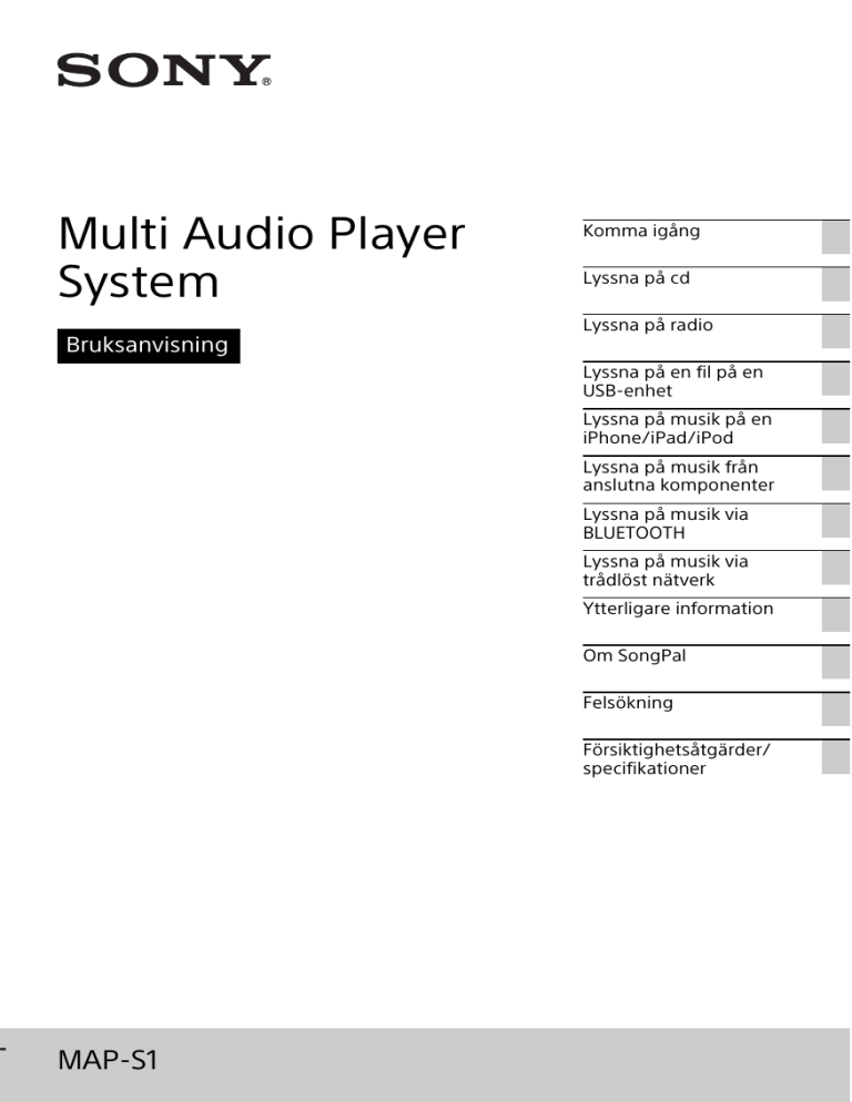Sony MAP-S1 Operating instructions Sony MAP-S1 Operating instructions
