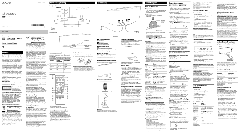 Sony CMT-V75BTiP Operating instructions Sony CMT-V75BTiP Operating instructions