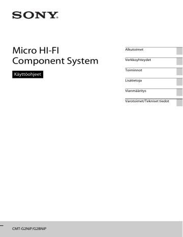 Sony CMT-G2BNiP Käyttöohjeet | Manualzz Sony CMT-G2BNiP Käyttöohjeet | Manualzz