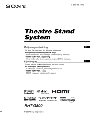 Sony RHT-G800 Operating instructions Sony RHT-G800 Operating instructions