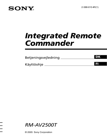 Sony RM-AV2500T Operating instructions Sony RM-AV2500T Operating instructions