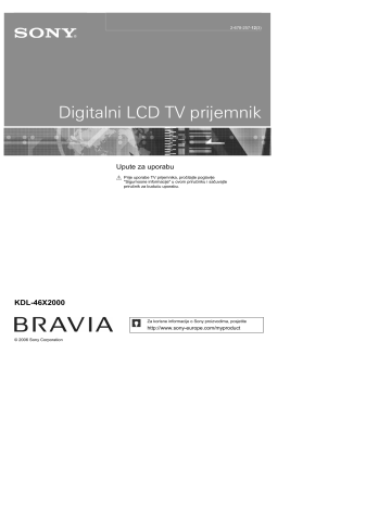Sony KDL-46X2000 User's manual Sony KDL-46X2000 User's manual
