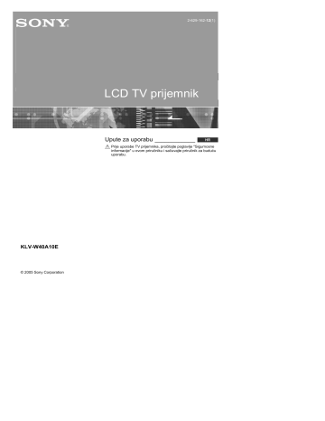 Sony KLV-W40A10E User's manual Sony KLV-W40A10E User's manual