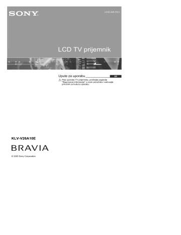 Sony KLV-V26A10E User's manual Sony KLV-V26A10E User's manual