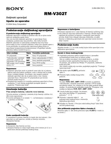 Sony RM-V302T User's manual Sony RM-V302T User's manual