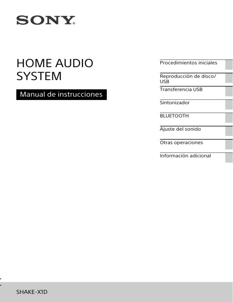 Sony SHAKE-X1D Operating instructions Sony SHAKE-X1D Operating instructions