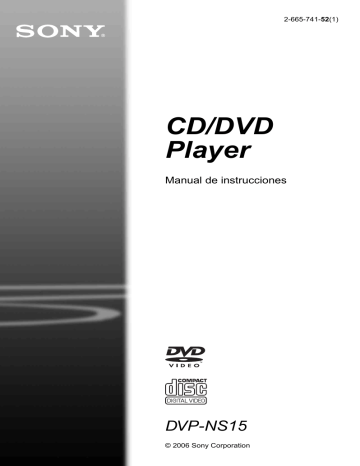 Sony DVP-NS15 Operating instructions Sony DVP-NS15 Operating instructions