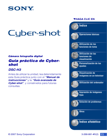 Sony DSC-H3 Instrucciones de funcionamiento | Manualzz Sony DSC-H3 Instrucciones de funcionamiento | Manualzz