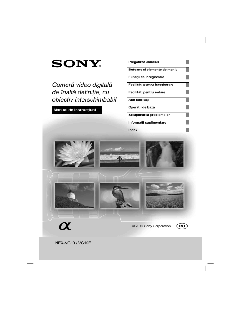 Sony NEX-VG10E Operating instructions Sony NEX-VG10E Operating instructions