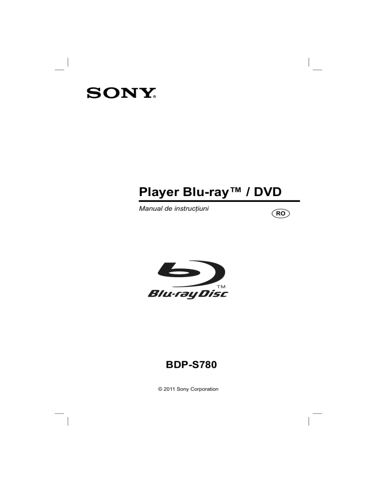 Sony BDP-S780 Operating instructions Sony BDP-S780 Operating instructions
