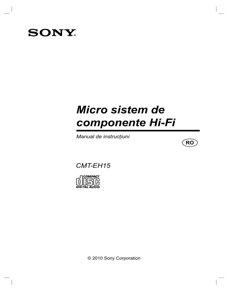 Sony CMT-EH15 Operating instructions Sony CMT-EH15 Operating instructions