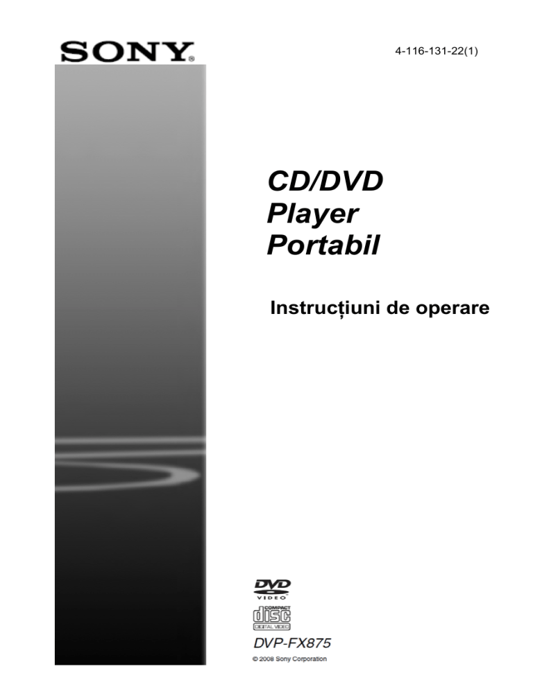 Sony DVP-FX875 Operating instructions Sony DVP-FX875 Operating instructions