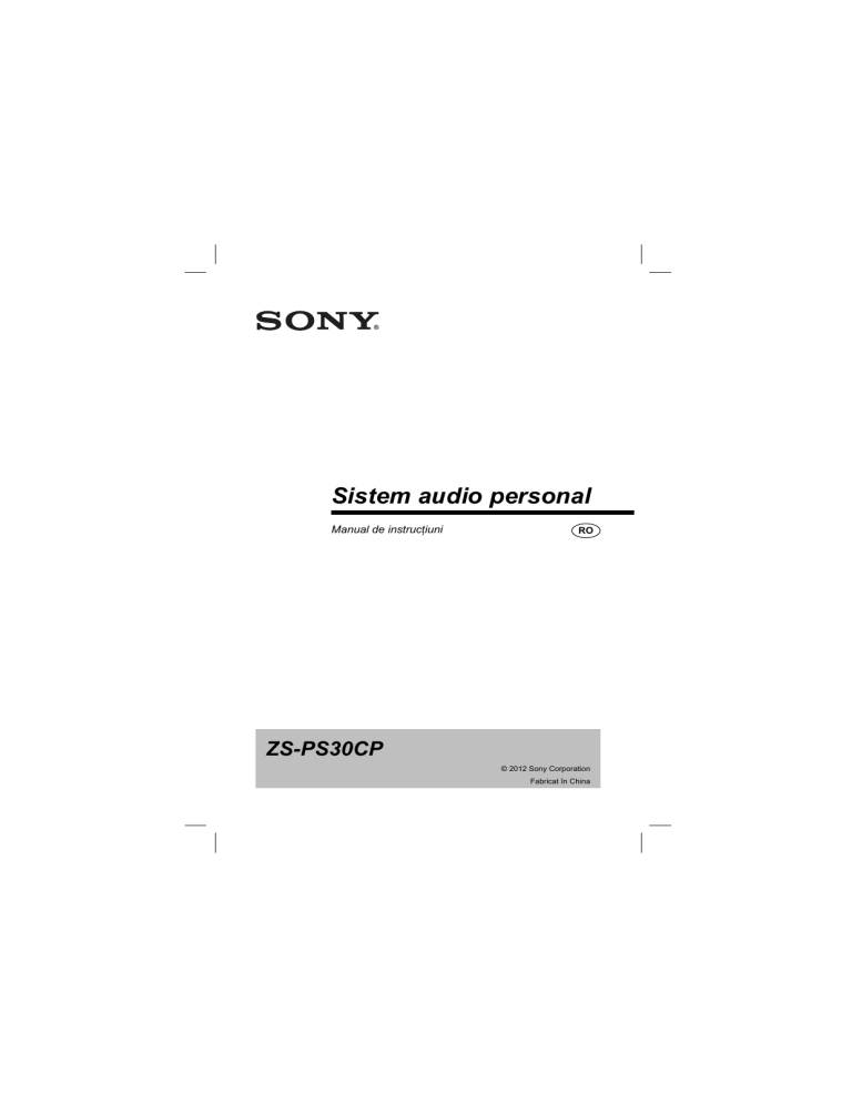 Sony ZS-PS30CP Operating instructions Sony ZS-PS30CP Operating instructions