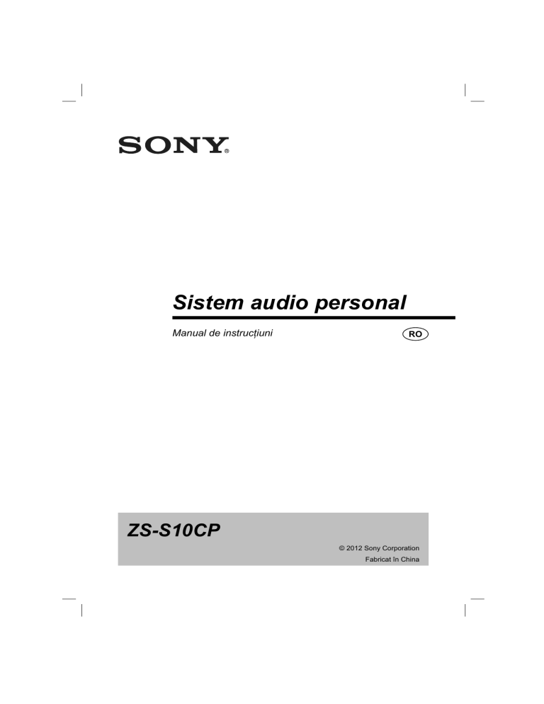 Sony ZS-S10CP Operating instructions Sony ZS-S10CP Operating instructions