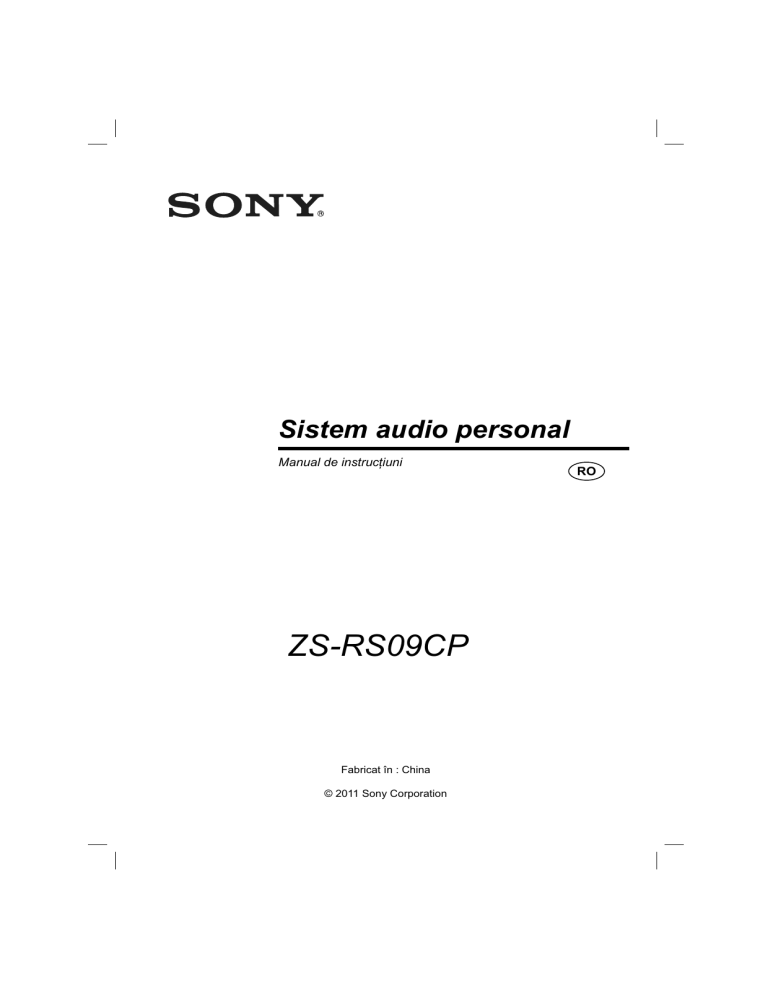 Sony ZS-RS09CP Operating instructions Sony ZS-RS09CP Operating instructions
