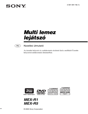 Sony MEX-R5 User guide Sony MEX-R5 User guide