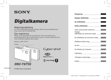 Sony DSC-T3 Betjeningsvejledning | Manualzz Sony DSC-T3 Betjeningsvejledning | Manualzz