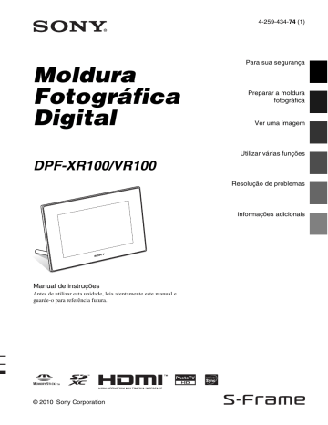 Sony DPF-VR100 VR100 Moldura fotográfica digital Instruções de Funcionamento | Manualzz Sony DPF-VR100 VR100 Moldura fotográfica digital Instruções de Funcionamento | Manualzz