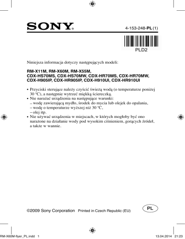 Sony RM-X60M Annex Sony RM-X60M Annex