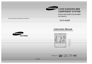 Samsung MAX-KJ630 руководство пользователя | Manualzz