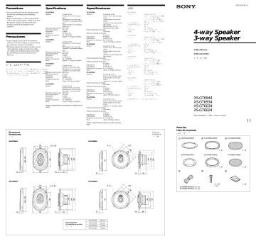 Sony XS-6024, XS-GT6934, XS-GT6944 Operating instructions Sony XS-6024, XS-GT6934, XS-GT6944 Operating instructions