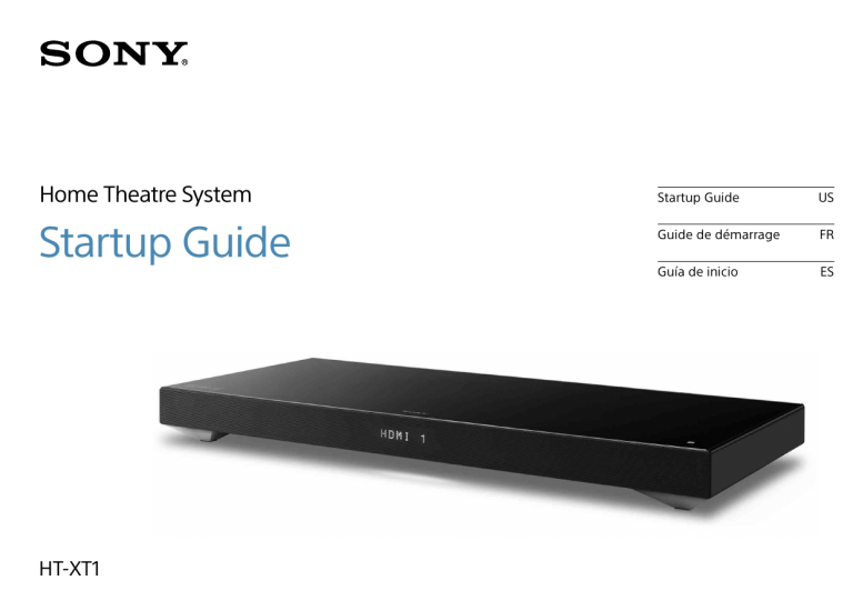 Sony HT-XT1 Quick start guide Sony HT-XT1 Quick start guide