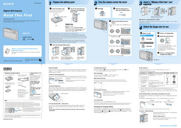 Sony DSC-T5 Operating instructions Sony DSC-T5 Operating instructions