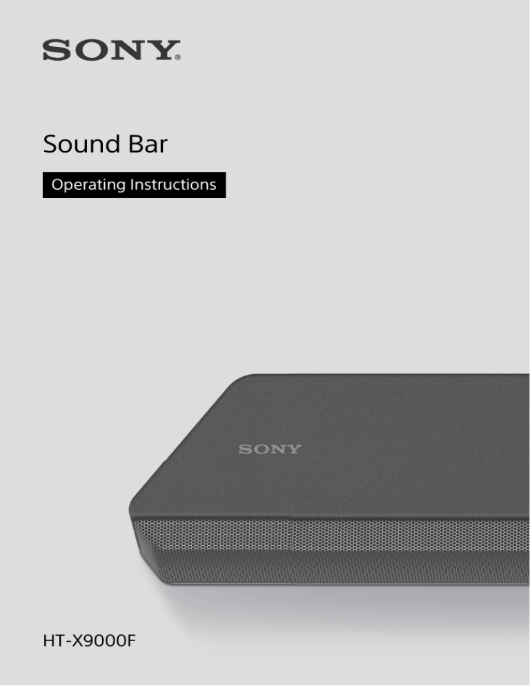 Sony HT-X9000F Operating instructions Sony HT-X9000F Operating instructions