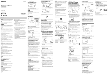Sony ICF-CS20BT Operating Instructions | Manualzz Sony ICF-CS20BT Operating Instructions | Manualzz