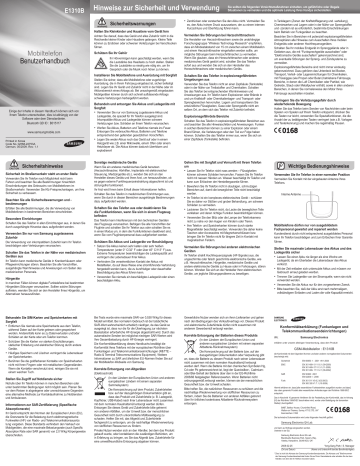 Samsung GT-E1310B Owner's manual Samsung GT-E1310B Owner's manual