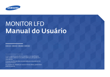 Samsung DB48D Monitor da Série DBD de 48'' Manual do usuário | Manualzz Samsung DB48D Monitor da Série DBD de 48'' Manual do usuário | Manualzz
