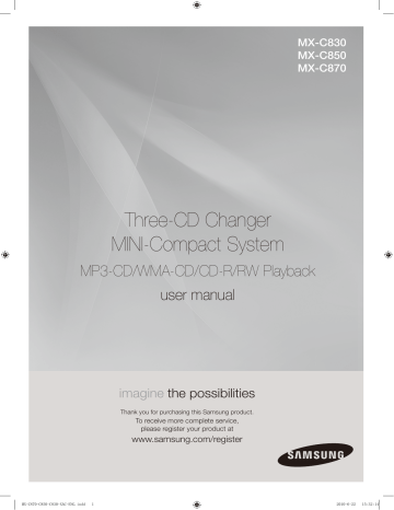 Samsung MX-C870 User's manual Samsung MX-C870 User's manual