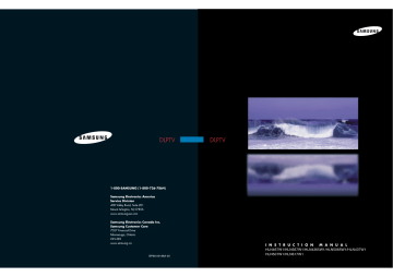 Samsung HLN437W, HLN4365W, HLN617W User's manual Samsung HLN437W, HLN4365W, HLN617W User's manual