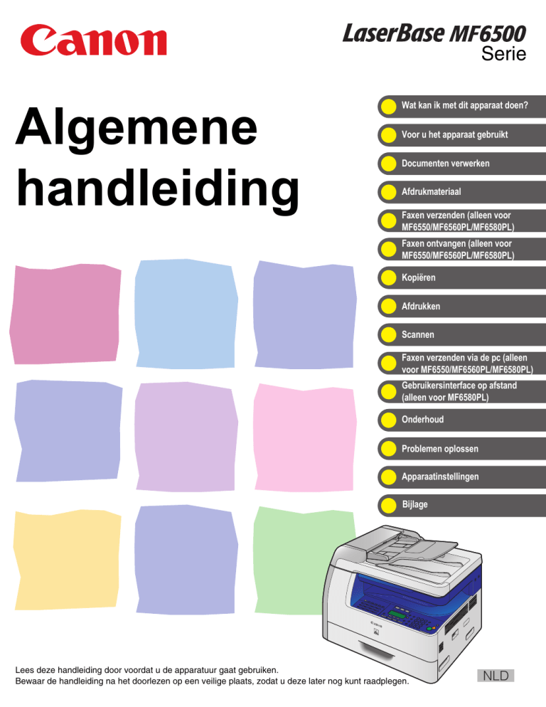 Canon i-SENSYS MF6550, i-SENSYS MF6540PL, i-SENSYS MF6580PL, i-SENSYS MF6530, i-SENSYS MF6560PL User manual Canon i-SENSYS MF6550, i-SENSYS MF6540PL, i-SENSYS MF6580PL, i-SENSYS MF6530, i-SENSYS MF6560PL User manual
