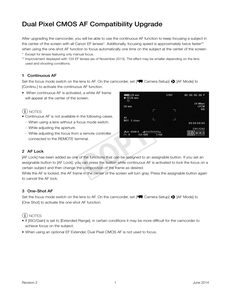Canon EOS C100 User manual Canon EOS C100 User manual