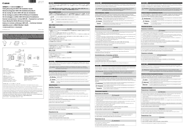 Canon VB-R11VE, VB-R13VE, VB-R12VE, VB-R10VE Installation guide Canon VB-R11VE, VB-R13VE, VB-R12VE, VB-R10VE Installation guide