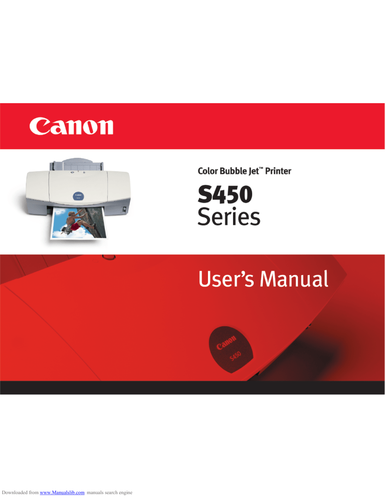 Canon Bubble Jet S450 User manual Canon Bubble Jet S450 User manual
